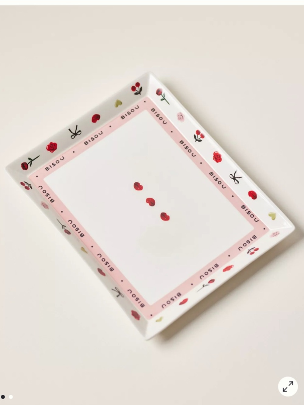 Anthropologie Amour Ceramic Heart Trinket Tray